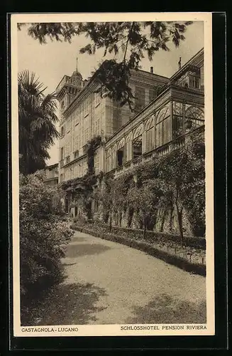 AK Castagnola-Lugano, Schlosshotel Pension Riviera