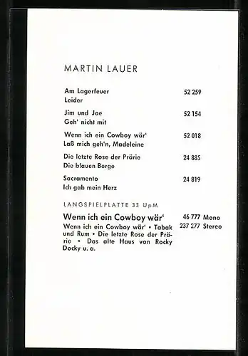 AK Musiker Martin Lauer im karierten Hemd, Autograph