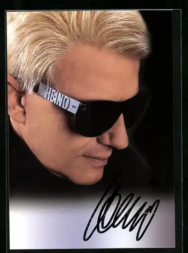 AK Musiker Heino mit Sonnenbrille, Autograph