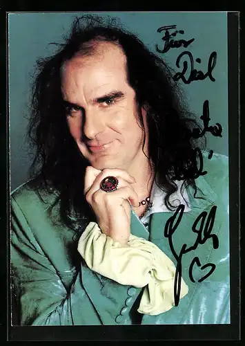 AK Musiker Guildo Horn mit langen Haaren, Autograph