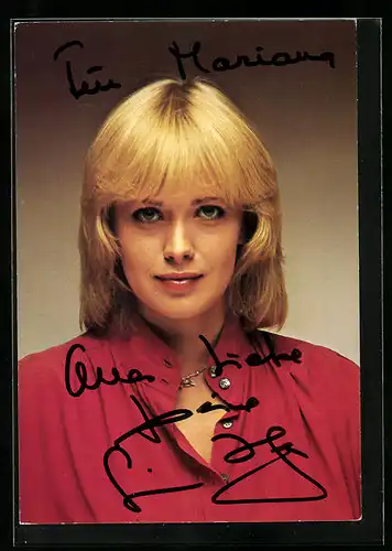 AK Musikerin Siw Inger mit blonden Haaren, Autograph