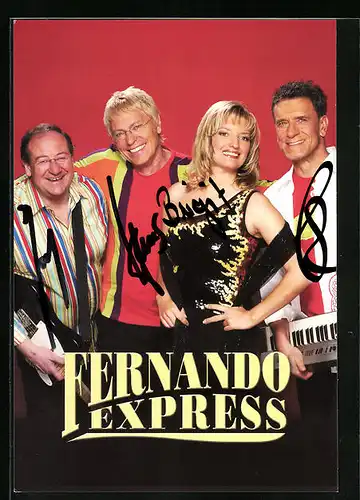 AK Musiker der Band Fernando Express mit Autograph