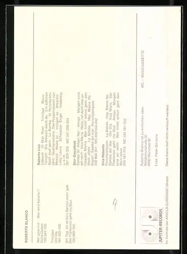 AK Musiker Roberto Blanco mit Palmenmotiv, Autograph