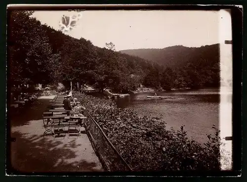 Fotografie Brück & Sohn Meissen, Ansicht Bad Lauterberg / Harz, Partie am Cafe am Wiesenbecker Teich