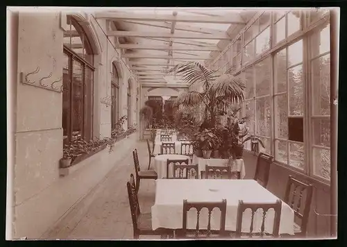 Fotografie Brück & Sohn Meissen, Ansicht Kamenz i. Sa., Veranda / Wintergarten des Hutberg - Hotel