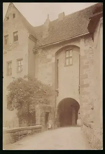 Fotografie Brück & Sohn Meissen, Ansicht Meissen i. Sa., Blick auf das Burgtor und Burglehn