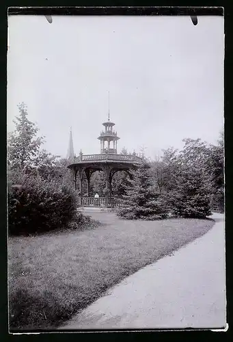 Fotografie Brück & Sohn Meissen, Ansicht Leitmeritz / Elbe, Partie am Pavillon im Stadtpark