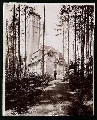 Fotografie Brück & Sohn Meissen, Ansicht Karlsbad, Partie am Aberg mit Aussichtsturm