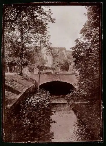 Fotografie Brück & Sohn Meissen, Ansicht Bad Elster, Partie im Ort mit Blick auf das Palasthotel