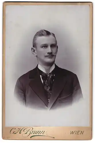 Fotografie H. G. Brunn, Wien, Mariahilferstrasse 108, Eleganter Herr mit Schnauzbart