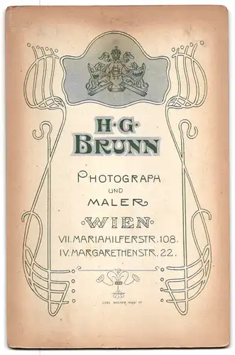 Fotografie H. G. Brunn, Wien, Mariahilferstrasse 108, Eleganter Herr mit Schnauzbart