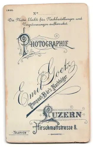 Fotografie Emil Goetz, Luzern, Hirschmattstrasse 8, Gutbürgerliche Dame in eleganter Kleidung