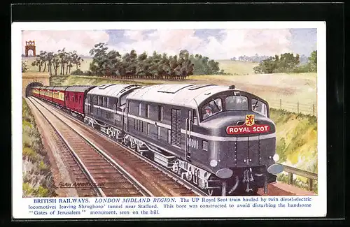 Künstler-AK British Railways, London Midland Region, englische Eisenbahn
