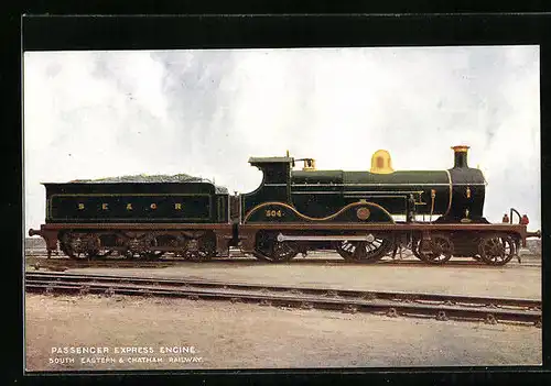 AK Lokomotive No. 504 der S. E. & C. R., Englische Eisenbahn