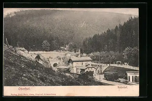 AK Oberhof, Bahnhof mit Umgebung