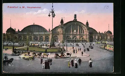 AK Frankfurt a. M., Hauptbahnhof und Strasse