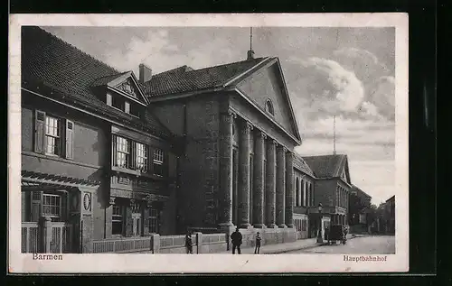 AK Barmen, Hauptbahnhof mit Strasse