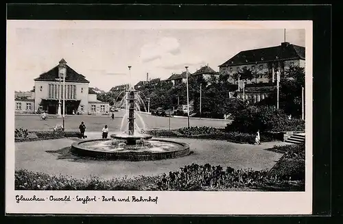 AK Glauchau, Park und Bahnhof