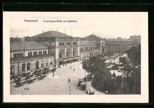 AK Hannover, Ernst-August-Platz und Bahnhof