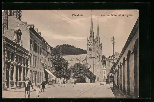 AK Diekirch, Rue de Stavelot & Eglise