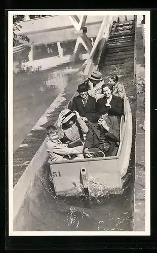 Foto-AK Zürich, Schweiz. Landesausstellung 1939, Wasserrutsche