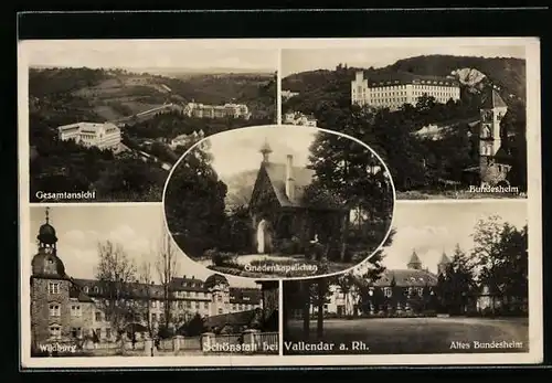 AK Schönstatt bei Vallendar a. Rh., Gesamtansicht, Bundesheim, Wildburg