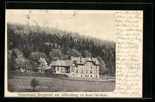 AK Adlersberg i. Th. Wald, Stutenhaus Berghotel