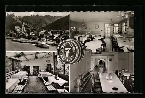 AK Oberwesel am Rhein, Gasthaus Siebenjungfrauenklause, Kegelbahn