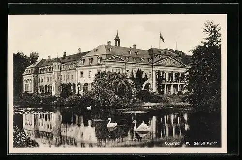 AK Coesfeld i. W., Schloss Varlar mit Schwänen