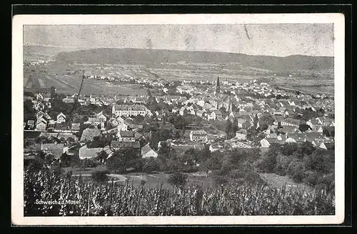 AK Schweich a. d. Mosel, Ortsansicht aus der Vogelschau