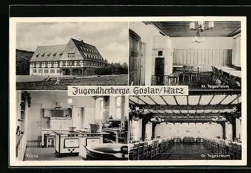 AK Goslar /Harz, Jugendherberge, Tagesraum, Küche