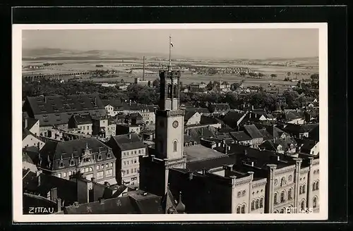 AK Zittau, Ortsansicht aus der Vogelschau