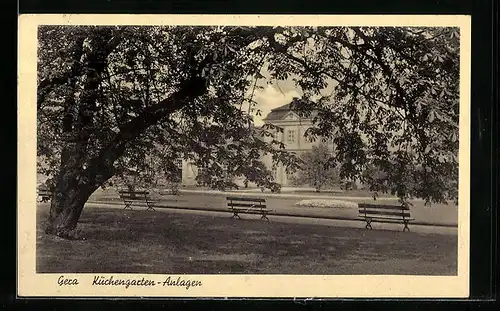 AK Gera, Küchengarten-Anlagen mit Sitzbänken