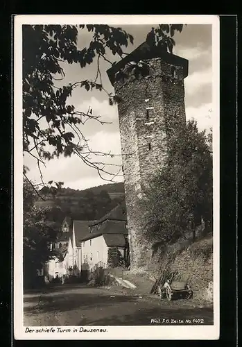 AK Dausenau, Strassenpartie mit dem schiefen Turm