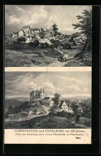 AK Fürstenstein, Ortsansicht, Engelburg, Alte Ansicht