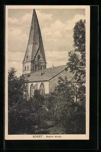 AK Soest, Reform. Kirche mit Bäumen