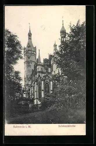 AK Schwerin i. M., Ansicht Schlosskirche