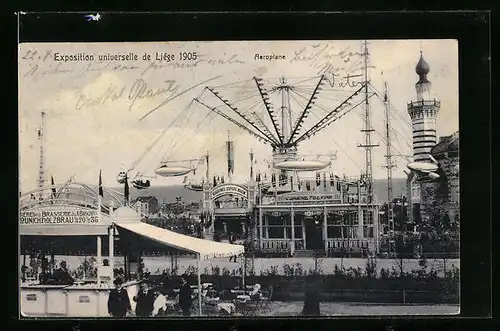 AK Liège, Exposition universelle 1905, Aeroplane