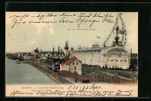 AK Düsseldorf, Gewerbe- und Industrie-Ausstellung 1902, Bau der Firma Friedrich Krupp
