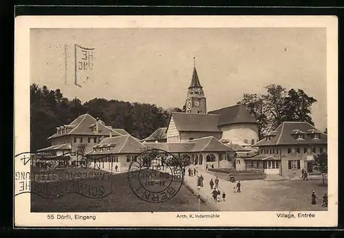 AK Bern, Schweizer Landes-Ausstellung 1914, Eingang des Dörfli