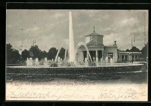 AK München, Kraft- und Arbeitsmaschinen-Ausstellung 1898, Automatisches Restaurant