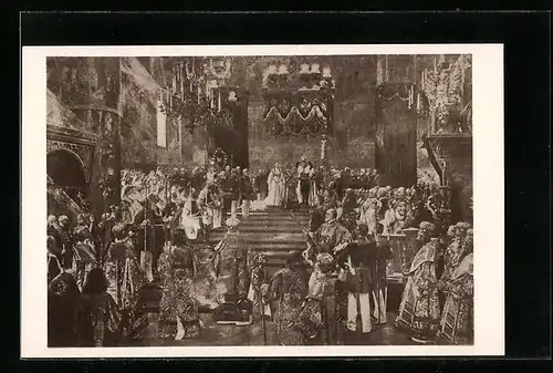 AK Krönungsfeierlichkeiten in der Kirche, Zar Nikolaus II.