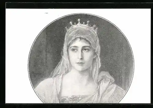 AK Portrait von Maria Fjodorowna von Russland mit Diadem