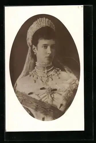 AK Maria Fjodorowna von Russland mit Perlenschmuck im Portrait