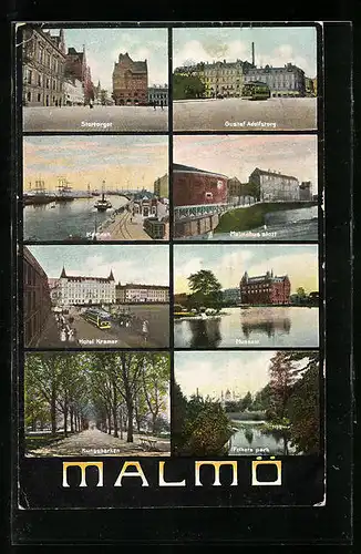AK Malmö, Stortorget, Gustaf Adolfstorg, Hotel Kramer