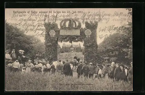 AK Sofiero, Hertigparets af Skane ankomst till Sofiero den 22. Juli 1905
