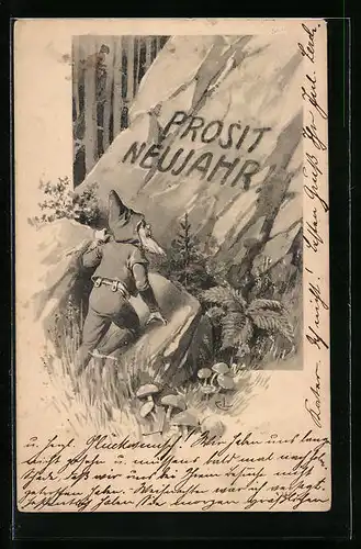 AK Zwerg wünscht Prosit Neujahr