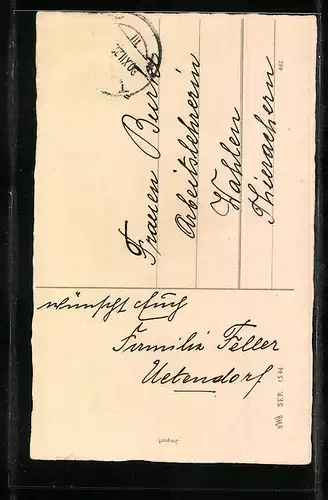 AK Zwerg mit Geschenken im Schnee