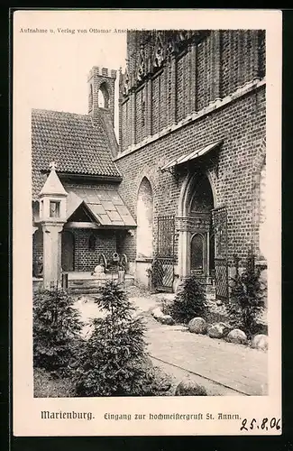 AK Marienburg, Eingang zur Hochmeistergruft St. Annen