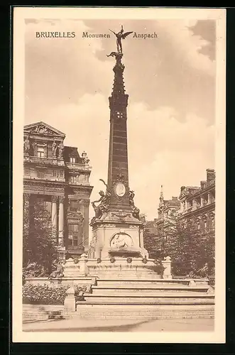 AK Brüssel / Bruxelles, Monument Anspach